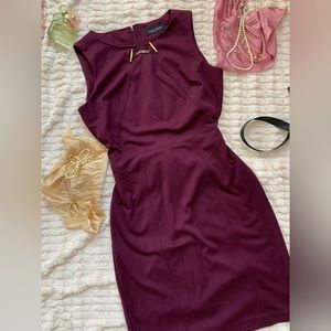 Classy Burgundy Business Dress